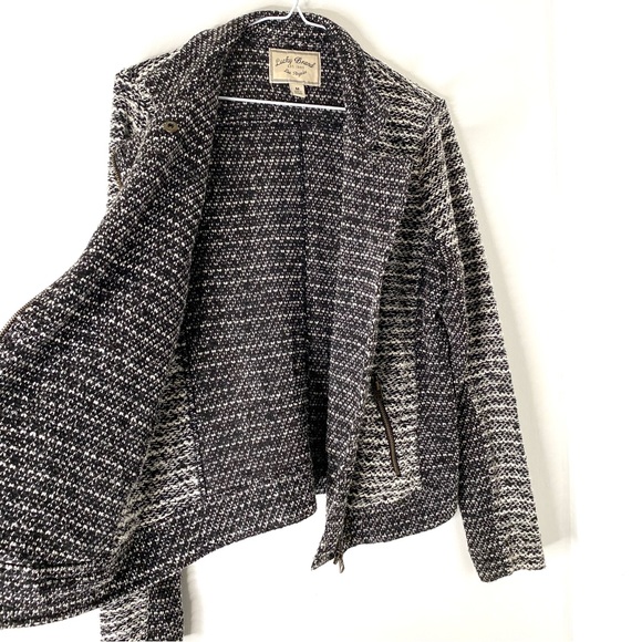 Lucky Brand Black White Tweed Moto Jacket - Picture 8 of 8